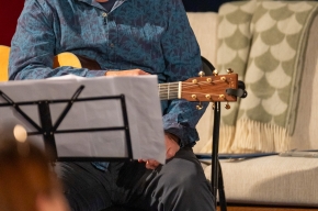 Composer Monique diMattina, alongside musicians Steve Grant and Sam Lemann who performed an exclusive live preview of STELLA: The Miles Franklin Story. Photo by Greg Jackson.