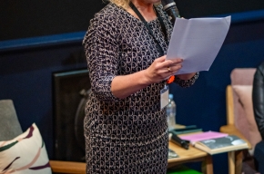Festival Director, Michaela Bolzan interviews Indira Naidoo about her new novel - The Space Between the Stars. Photo by Greg Jackson. 