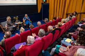 Festival Director, Michaela Bolzan interviews Tracey Spicer AM about her new novel - Man-Made. Photo by Greg Jackson. 