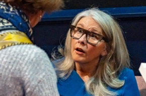 Tracey Spicer AM signs copies of her novel. Photo by Greg Jackson. 