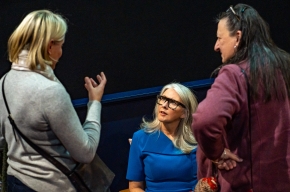 Tracey Spicer AM signs copies of her novel. Photo by Greg Jackson. 