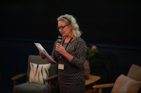 Festival Director, Michaela Bolzan introduces Mission: Impossible – Dead Reckoning Part One. Photo by Greg Jackson.