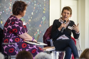 Kate Evans interviews Kristina Olsson about her latest book, Shell. Photo by Greg Jackson. 