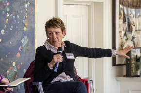 Kate Evans interviews Kristina Olsson about her latest book, Shell. Photo by Greg Jackson. 