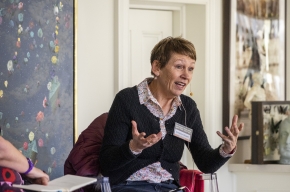 Kate Evans interviews Kristina Olsson about her latest book, Shell. Photo by Greg Jackson. 