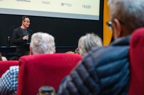 Matthew Gibbs and the first folio at SHWF 2023. Photo by Greg Jackson. 