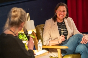 Nicola Moriarty answers questions at SHWF 2024. Photo by Greg Jackson. 