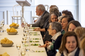 Literary Lunch diners enjoy an Indian feast. Photo by Greg Jackson.