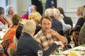 Literary Lunch diners enjoy an Indian feast. Photo by Greg Jackson.