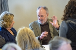 Literary Lunch diners enjoy an Indian feast. Photo by Greg Jackson.