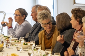 Literary Lunch diners enjoy an Indian feast. Photo by Greg Jackson.