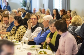 Literary Lunch diners enjoy an Indian feast. Photo by Greg Jackson.