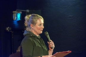 Festival Director, Michaela Bolzan welcomes everyone to the start of SHWF 2018. Photo by Greg Jackson.