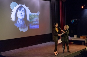 Festival Director, Michaela Bolzan interviews Alexandra Springet about her book The House on the River. Photo by Greg Jackson.