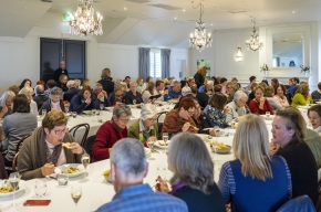 Literary Lunch diners enjoy an Indian feast. Photo by Greg Jackson.