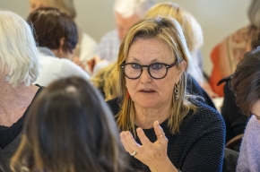 Literary Lunch diners enjoy an Indian feast. Photo by Greg Jackson.