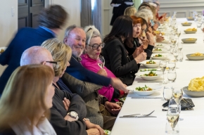 Literary Lunch diners enjoy an Indian feast. Photo by Greg Jackson.
