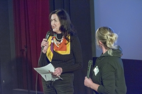 Festival Director, Michaela Bolzan interviews Alexandra Springet about her book The House on the River. Photo by Greg Jackson.