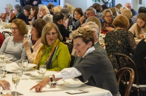 Literary Lunch diners enjoy an Indian feast. Photo by Greg Jackson.