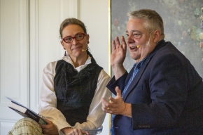 Lisa Forrest interviews Mikey Robins about his latest book, Seven Deadly Sins and One Very Naughly Fruit. Photo by Greg Jackson. 