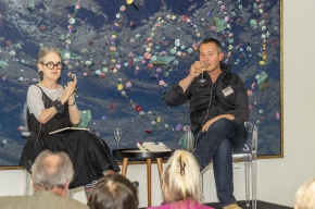 Sue Turnbull interviews Todd Alexander about his latest book, Thirty Thousand Bottles of Wine and a Pig Called Helga. Photo by Greg Jackson.