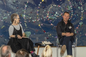 Sue Turnbull interviews Todd Alexander about his latest book, Thirty Thousand Bottles of Wine and a Pig Called Helga. Photo by Greg Jackson.