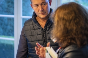 Todd Alexander signs copies of his latest book, Thirty Thousand Bottles of Wine and a Pig Called Helga. Photo by Greg Jackson. 