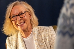 Liz Hayes signs copies of her new memoir. Photo by Greg Jackson. 