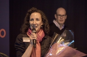 Saneia Norton thanks Michaela Bolzan for another amazing year. Photo by Greg Jackson.