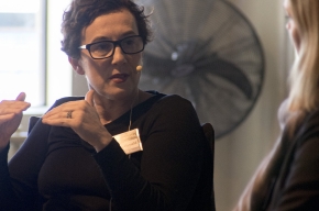 Sarah Macdonald interviews Julia Baird about her biography of Queen Victoria. Photo by Greg Jackson.