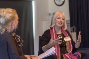 Festival Director Michaela Bolzan interviews Joyce Morgan about her book Martin Sharp – His Life and Times. Photo by Greg Jackson.