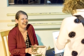 Meg Keneally signs copies of her books from The Monsarrat Series. Photo by Greg Jackson.