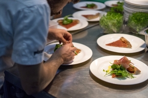 In the kitchen at the SHWF 2017 Literary Dinner. Photo by Greg Jackson.