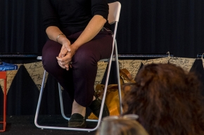 Shirley Barrett talks about her new book Rush Oh!. Photo by Greg Jackson.