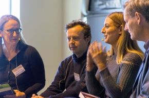 Panelists (from left) Jane McCredie, Benython Oldfield, Alison Green and Craig Munro talk about how to get published. Photo by Greg Jackson.