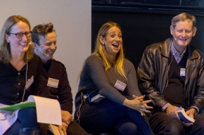 Panelists Jane McCredie, Benython Oldfield, Alison Green and Craig Munro talk about how to get published. Photo by Greg Jackson.
