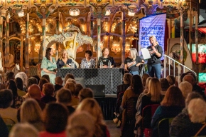 Festival Director, Michaela Bolzan welcomes guests to SHWF 2022. Photo by Greg Jackson.