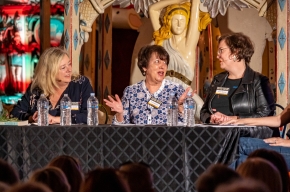 The Monumental Women panel respond to questions. Photo by Greg Jackson.