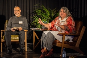 Atul Joshi interviews Dr Debra Dank about her latest book – We Come With This Place. Photo by Greg Jackson.